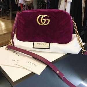 Gucci Velvet Marmont Chain Crossbody